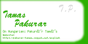 tamas pakurar business card